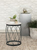 Tereza Round Accent Table with Marble Top White and Black / CS-936064