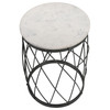 Tereza Round Accent Table with Marble Top White and Black / CS-936064