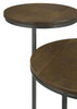 Yael Round Accent Table Natural and Gunmetal / CS-935980