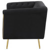 Holly Upholstered Tuxedo Arm Tufted Loveseat Black / CS-508442