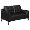 Moira Upholstered Tufted Living Room Set with Track Arms Black / CS-511131-S3