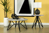 Hadi Round End Table with Hairpin Legs Cement and Gunmetal / CS-736177
