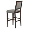 Bedford Upholstered Open Back Bar Stools with Footrest (Set of 2) Grey and Espresso / CS-183472