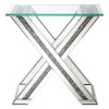 Bonnie X-base Rectangle Glass Top End Table Mirror / CS-707787