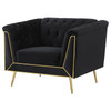 Holly Tuxedo Arm Tufted Back Chair Black / CS-508443