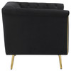 Holly Tuxedo Arm Tufted Back Chair Black / CS-508443
