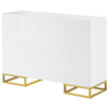 Elsa 2-door Accent Cabinet with Adjustable Shelves White and Gold / CS-959594