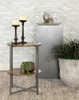 Axel Round Accent Table with Open Shelf Natural and Gunmetal / CS-935993