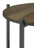 Axel Round Accent Table with Open Shelf Natural and Gunmetal / CS-935993