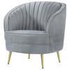 Sophia Upholstered Chair Grey and Gold / CS-506866