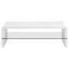 Airell Rectangular Coffee Table with Shelf White High Gloss / CS-703798