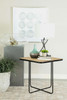 Elyna Square Accent Table Travertine and Black / CS-935855