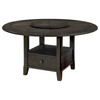 Twyla Round Dining Table with Removable Lazy Susan Dark Cocoa / CS-115101