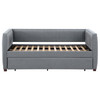 Brodie Upholstered Twin Daybed with Trundle Grey / CS-300554