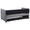 Brodie Upholstered Twin Daybed with Trundle Grey / CS-300554