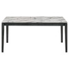 Stevie Rectangular Faux Marble Top Dining Table White and Black / CS-115111WG