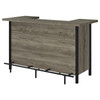 Bellemore Bar Unit with Footrest Grey Driftwood and Black / CS-182105