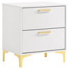 Kendall 2-drawer Nightstand White / CS-224402