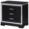 Cappola Rectangular 2-drawer Nightstand Silver and Black / CS-223362