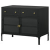 Sadler 2-drawer Accent Cabinet with Glass Doors Black / CS-951761