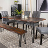 Neve Live-edge Dining Table with Hairpin Legs Sheesham Grey and Gunmetal / CS-193861