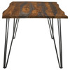 Neve Live-edge Dining Table with Hairpin Legs Sheesham Grey and Gunmetal / CS-193861