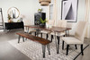 Neve Live-edge Dining Table with Hairpin Legs Sheesham Grey and Gunmetal / CS-193861