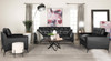 Moira Upholstered Tufted Loveseat with Track Arms Black / CS-511132