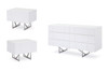Modrest Chrysler White Dresser and Two Nightstands / VGVC-B8978-S