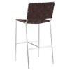 Adelaide Upholstered Bar Stool with Open Back Brown and Chrome / CS-183584