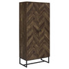 Carolyn 2-door Accent Cabinet Rustic Oak and Gunmetal / CS-959640