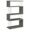 Emelle 4-shelf Bookcase with Glass Panels / CS-802340