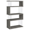 Emelle 4-shelf Bookcase with Glass Panels / CS-802340