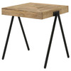 Avery Square End Table with Metal Legs Natural and Black / CS-724317