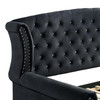 Scarlett Upholstered Twin Daybed with Trundle Black / CS-300642