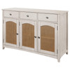 Kirby 3-drawer Rectangular Server with Adjustable Shelves Natural and Rustic Off White / CS-192695