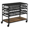 Evander Accent Storage Cart with Casters Natural and Black / CS-953504