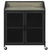 Arlette Wine Cabinet with Wire Mesh Doors Grey Wash and Sandy Black / CS-183476