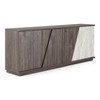 Nova Domus Cairo - Modern Grey Elm and White/Grey Marble Pattern Buffet / VGAC-CAIRO-GR-BF