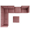 Sanguine Channel Tufted Performance Velvet 7-Piece Left-Facing Modular Sectional Sofa / EEI-5840