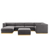 Sanguine Channel Tufted Performance Velvet 7-Piece Right-Facing Modular Sectional Sofa / EEI-5839