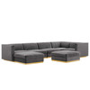 Sanguine Channel Tufted Performance Velvet 7-Piece Right-Facing Modular Sectional Sofa / EEI-5839