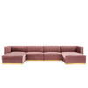 Sanguine 6-Piece Channel Tufted Performance Velvet Modular Sectional Sofa / EEI-5841
