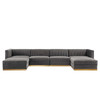 Sanguine Channel Tufted Performance Velvet 6-Piece Modular Sectional Sofa / EEI-5841