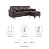 Valour 78" Leather Apartment Sectional Sofa / EEI-5872