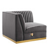 Sanguine Channel Tufted Performance Velvet Modular Sectional Sofa Right Corner Chair / EEI-6035