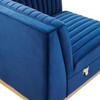 Sanguine Channel Tufted Performance Velvet Modular Sectional Sofa Right Corner Chair / EEI-6035
