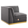 Sanguine Channel Tufted Performance Velvet Modular Sectional Sofa Left Corner Chair / EEI-6034