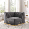 Sanguine Channel Tufted Performance Velvet Modular Sectional Sofa Left Corner Chair / EEI-6034
