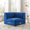 Sanguine Channel Tufted Performance Velvet Modular Sectional Sofa Left Corner Chair / EEI-6034